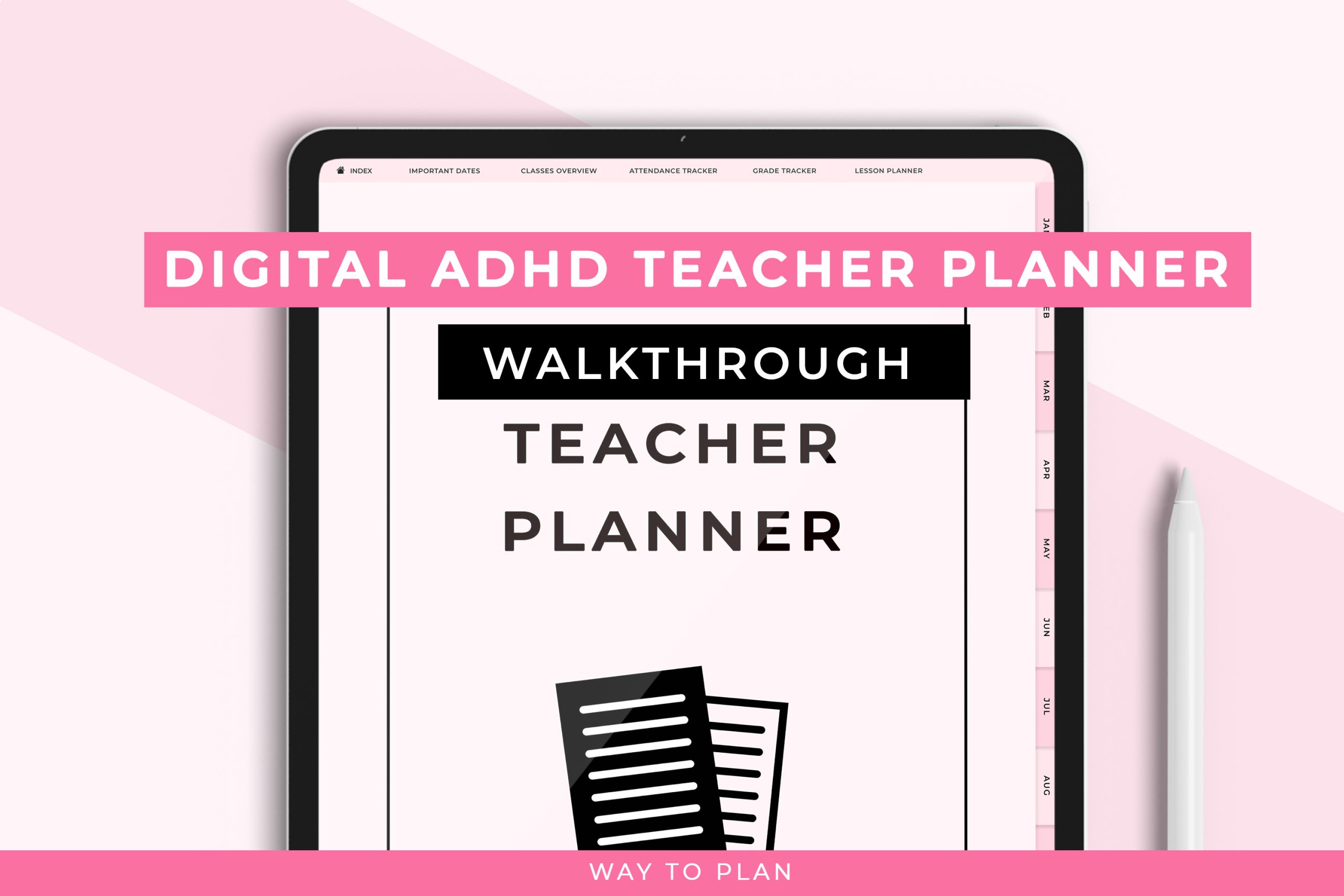 Digital ADHD Teacher Planner walkthrough