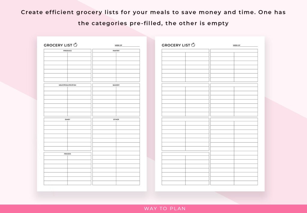 Meal planner printable to plan your meals and save money - Way To Plan