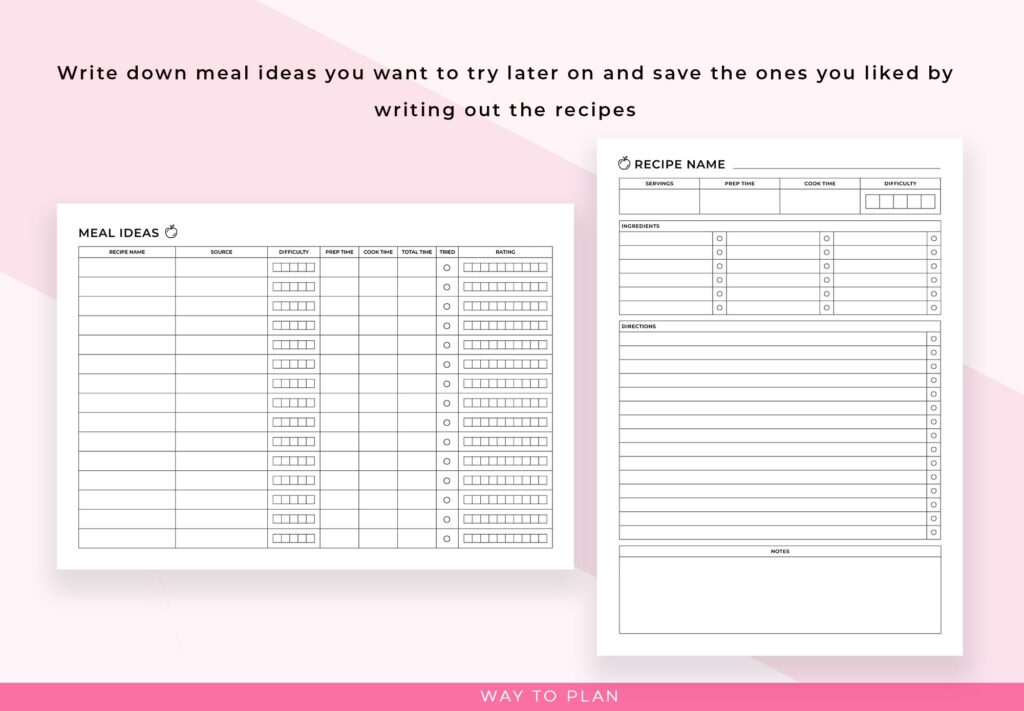 Meal planner printable to plan your meals and save money - Way To Plan