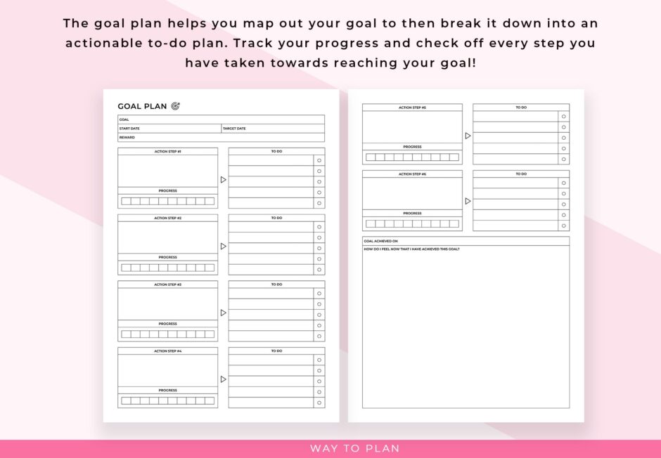 Goal planner printable to create your own goal plan and achieve it ...