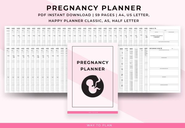 Pregnancy Journal printable. Pregnancy planner inserts. Birth plan template. Hospital bag checklist organizer. To do list. Diary Baby budget