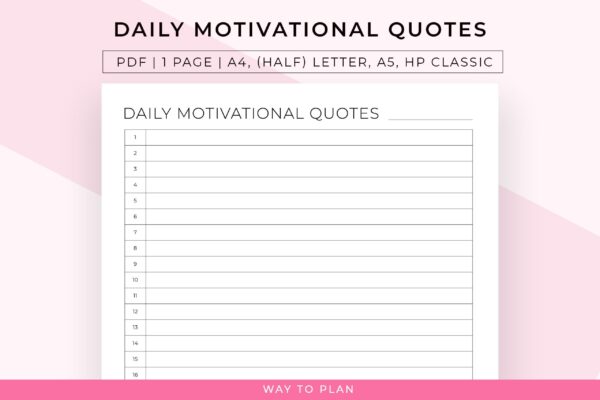 motivational quotes log, daily motivational quotes diary to encourage you to stay motivated and focused on your goals
