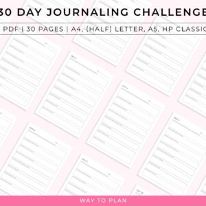 30 day journaling challenge to make journaling a daily habit!