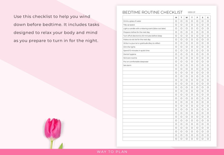 Bedtime routine checklist to help you wind down before going to sleep ...