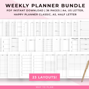 Weekly planner printable bundle