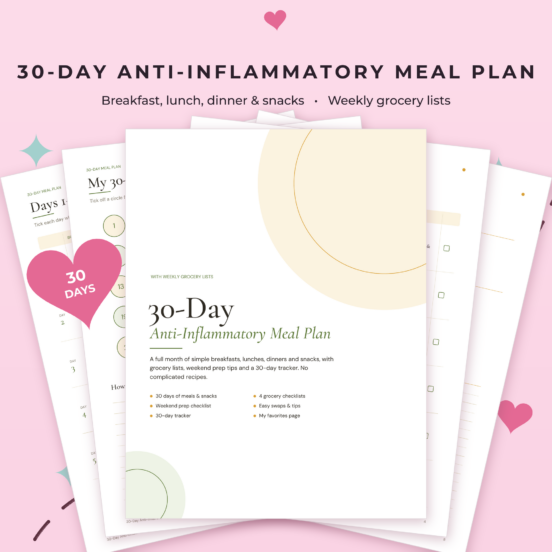 30-Day Anti-Inflammatory Meal Plan Printable | Anti-Inflammatory Diet Meal Plan with Weekly Grocery Lists
