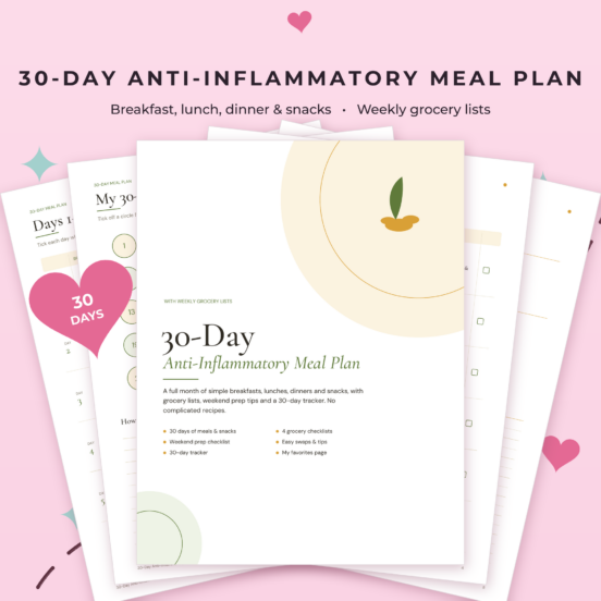 30-Day Anti-Inflammatory Meal Plan Printable | Anti-Inflammatory Diet Meal Plan with Weekly Grocery Lists
