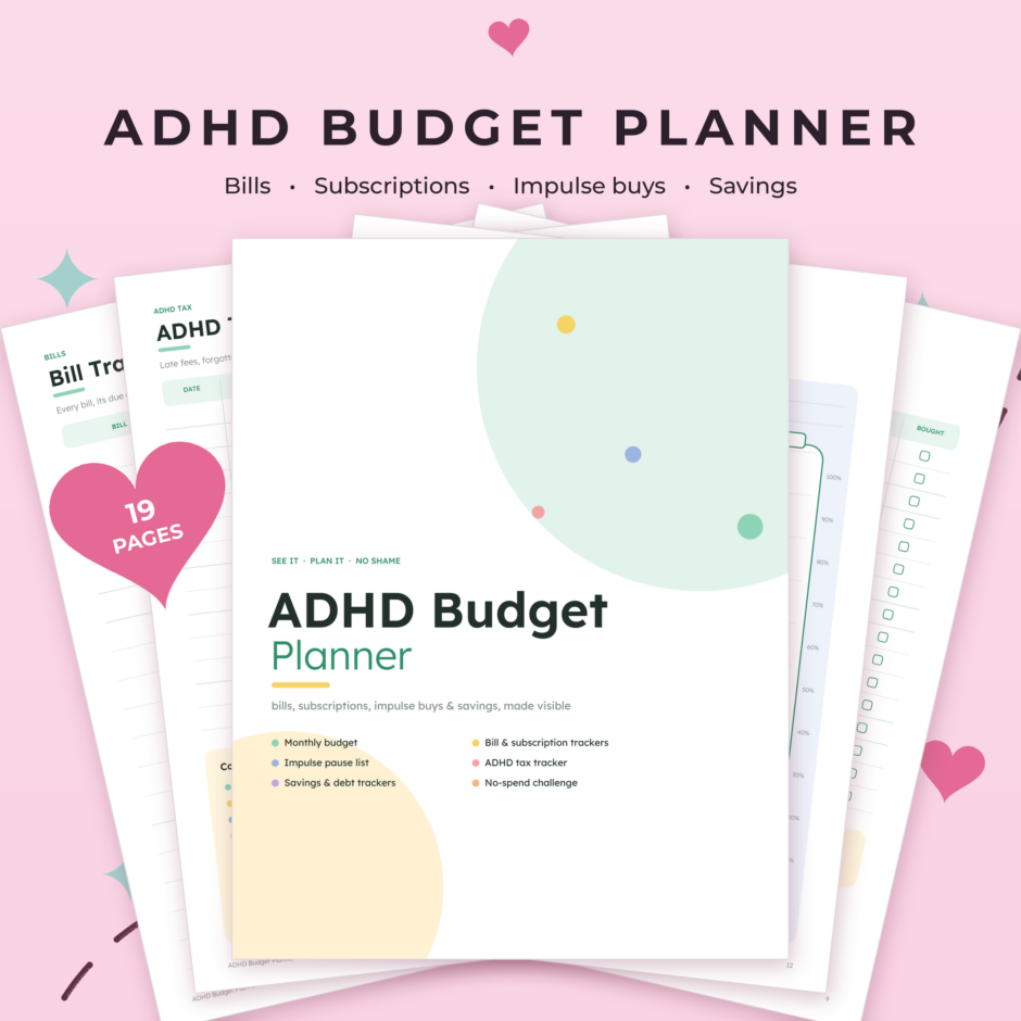 ADHD budget planner printable
