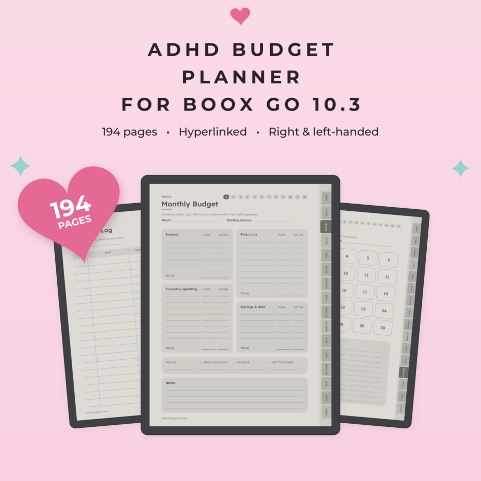 ADHD Budget Planner for Boox Go 10.3