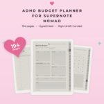 ADHD Budget Planner for Supernote Nomad - Main