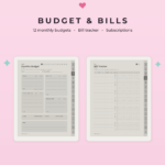 ADHD Budget Planner for Supernote Nomad - Budget Bills