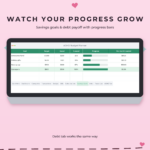 Savings goals tab with progress bars