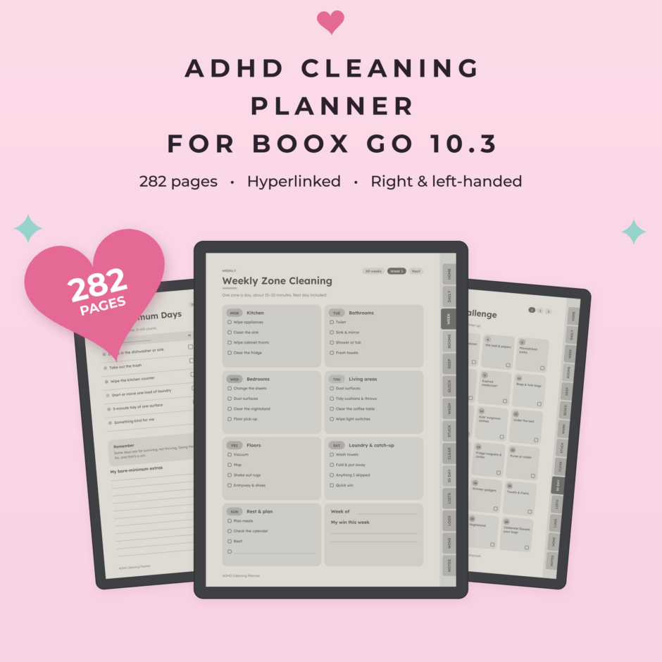 ADHD Cleaning Planner for Boox Go 10.3