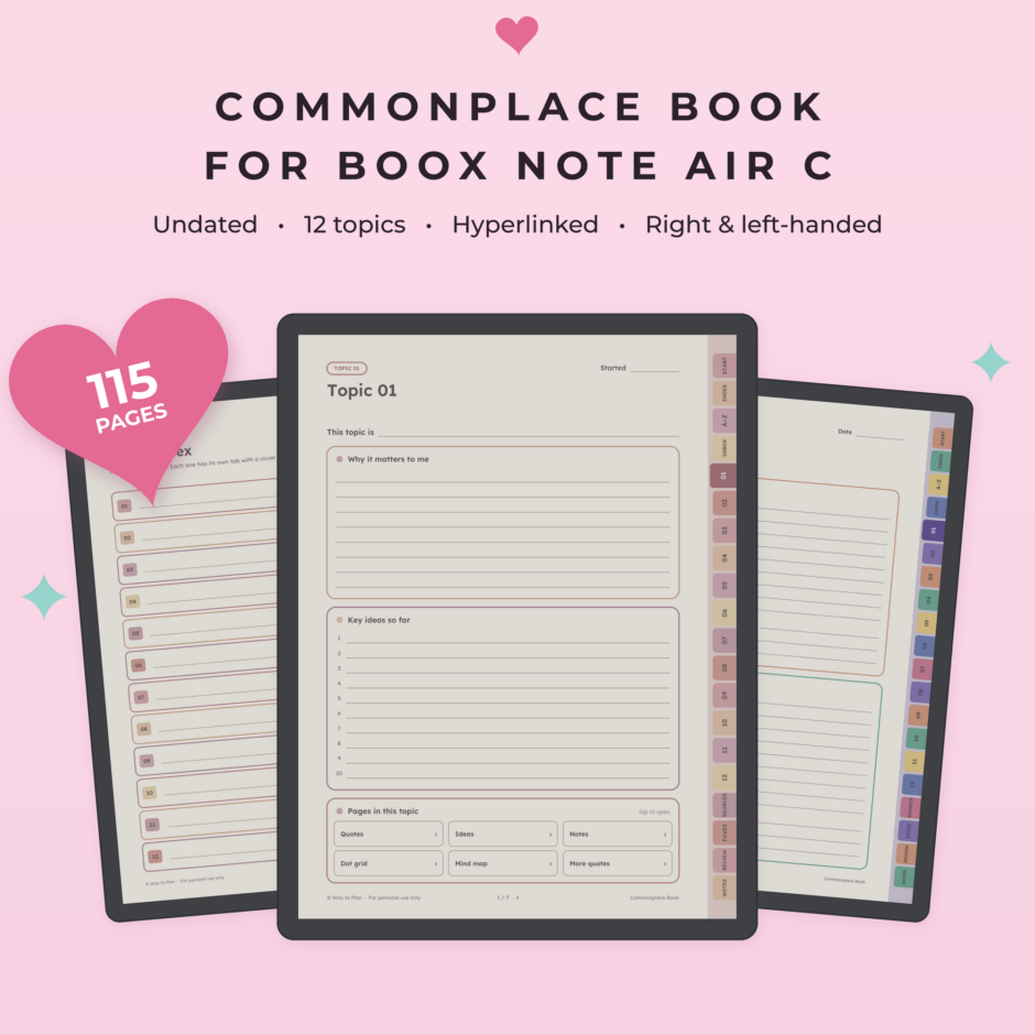 Commonplace Book for Boox Note Air C