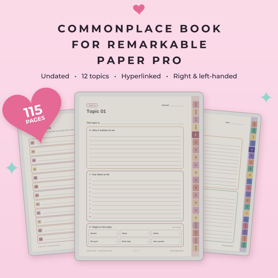 Commonplace Book for reMarkable Paper Pro