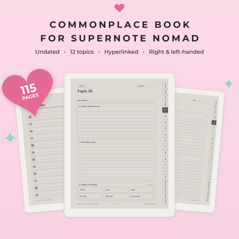 Commonplace Book for Supernote Nomad