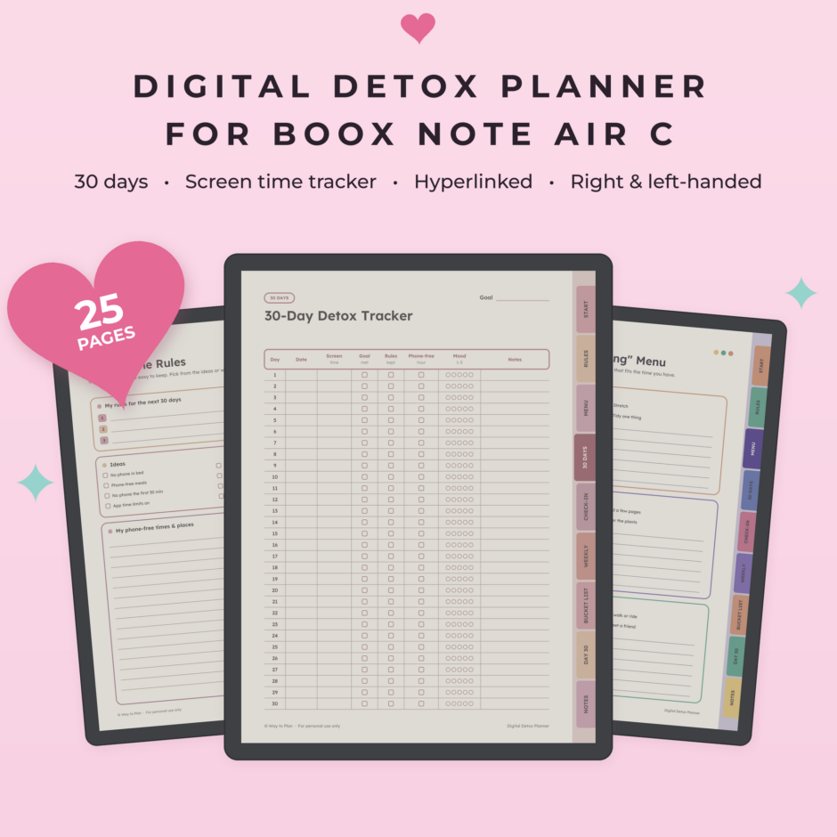 Digital Detox Planner for Boox Note Air C