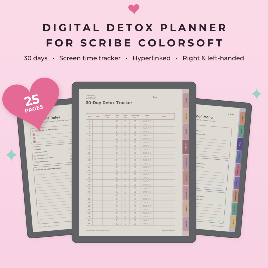 Digital Detox Planner for Kindle Scribe Colorsoft