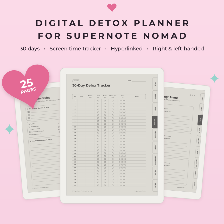 Digital Detox Planner for Supernote Nomad