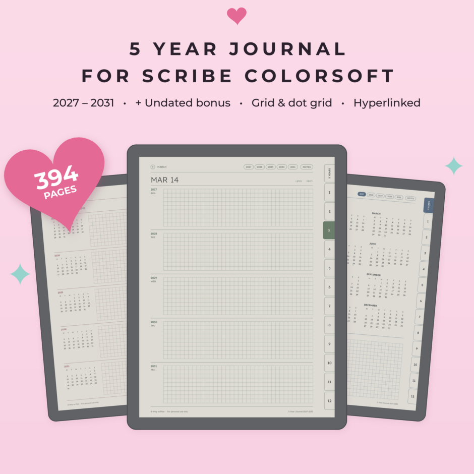 5 Year Journal 2027-2031 for Kindle Scribe Colorsoft