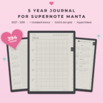 5 Year Journal 2027-2031 for Supernote Manta