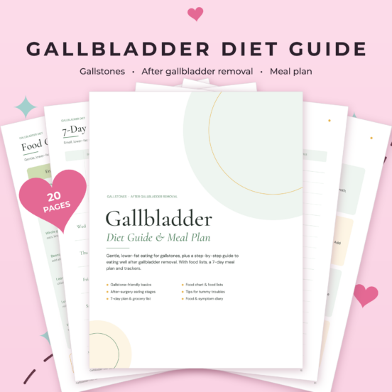 Gallbladder Diet Food List & Meal Plan Printable | Gallstone Diet & After Gallbladder Removal Guide with 7-Day Meal Plan