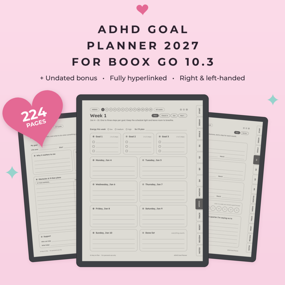 ADHD Goal Planner 2027 for Boox Go 10.3