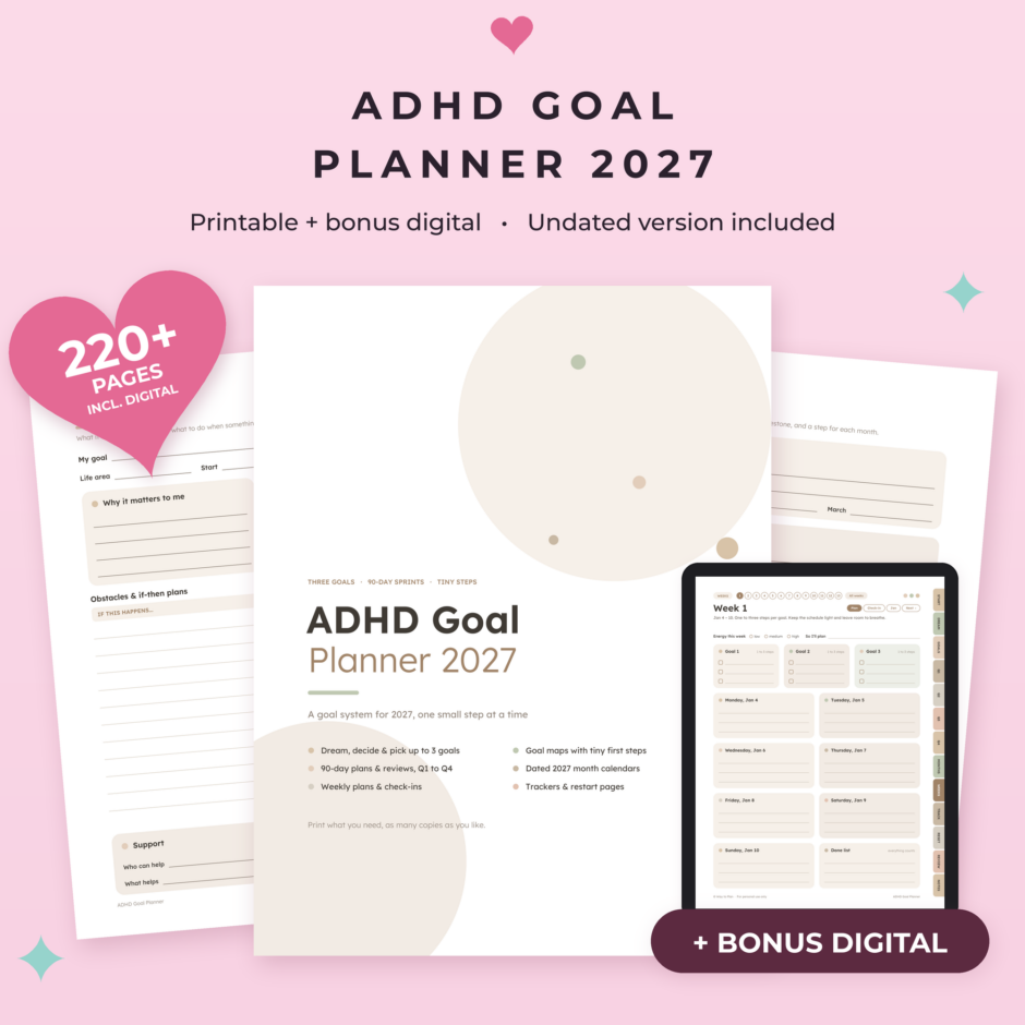 ADHD Goal Planner 2027 Printable