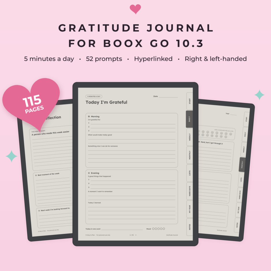Gratitude Journal for Boox Go 10.3