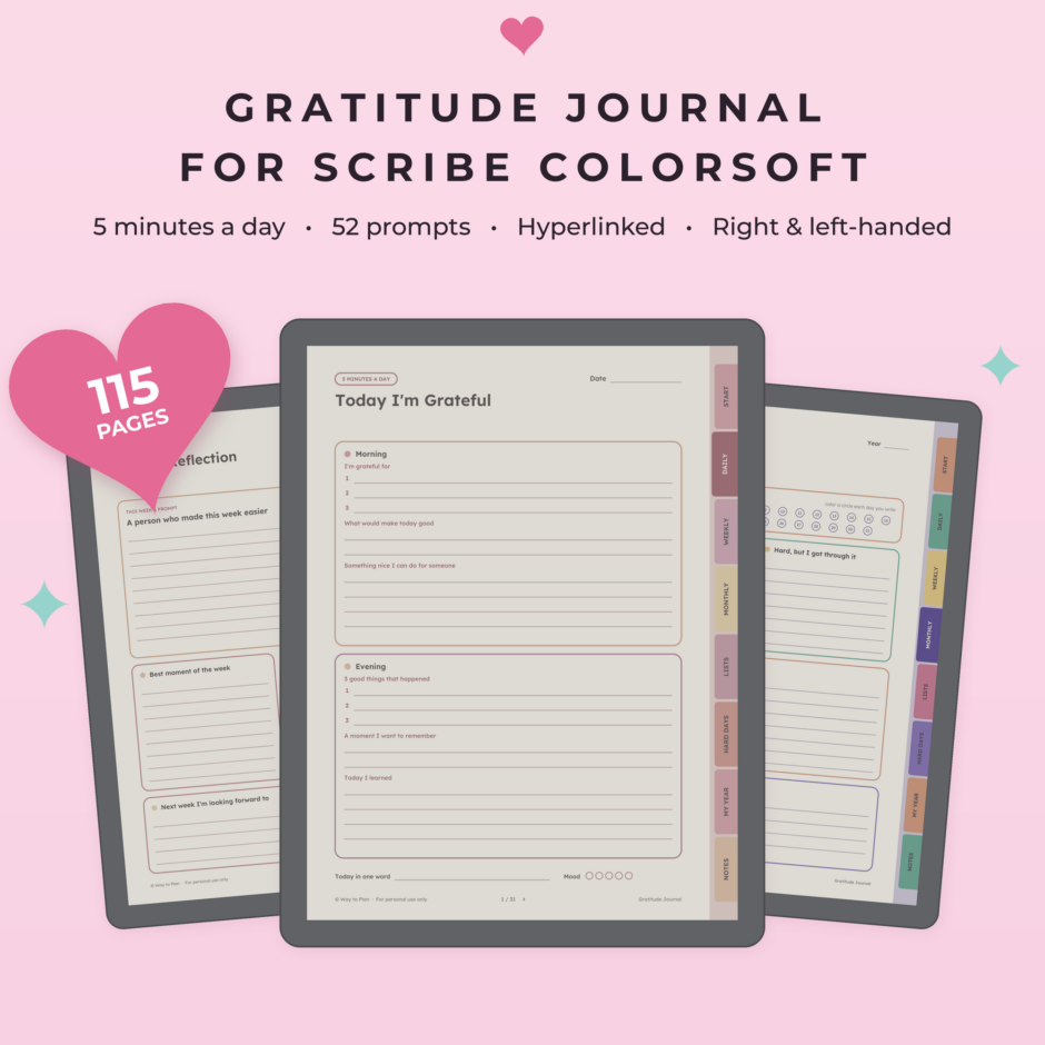 Gratitude Journal for Kindle Scribe Colorsoft