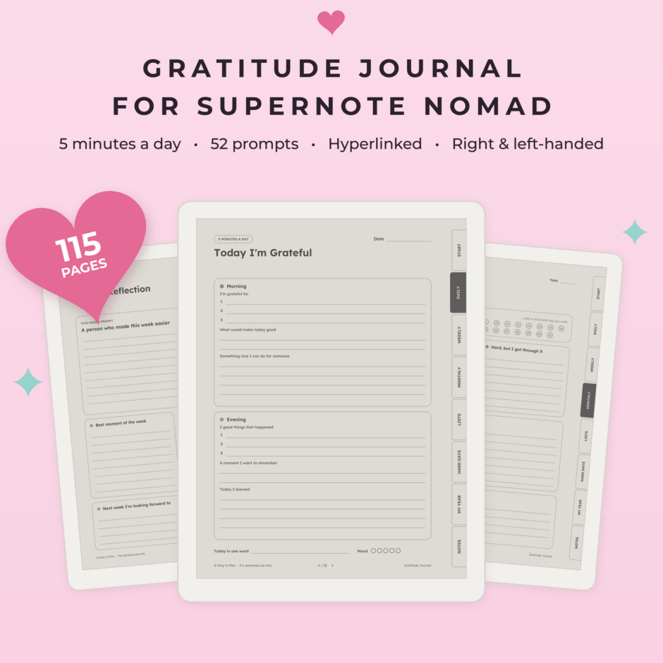 Gratitude Journal for Supernote Nomad