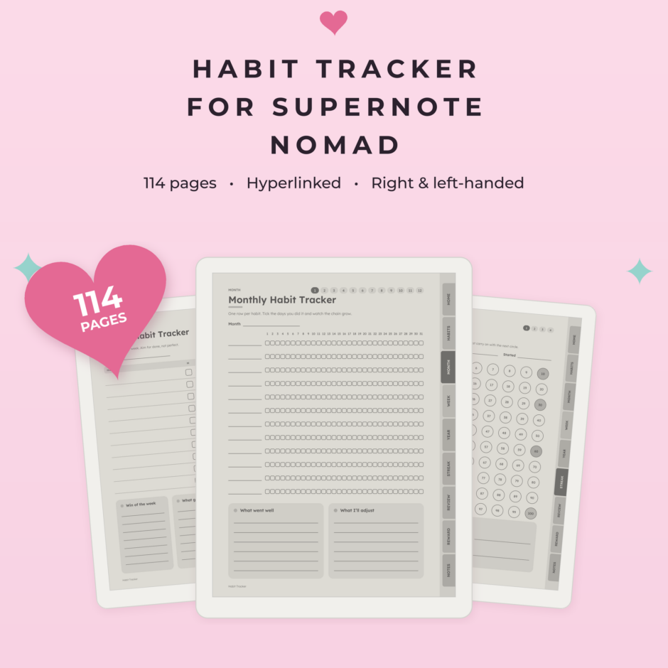Habit Tracker for Supernote Nomad - Main