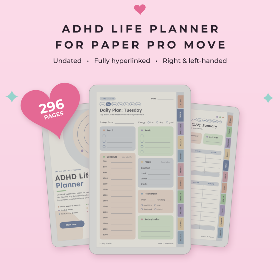 ADHD Life Planner for reMarkable Paper Pro Move – Main