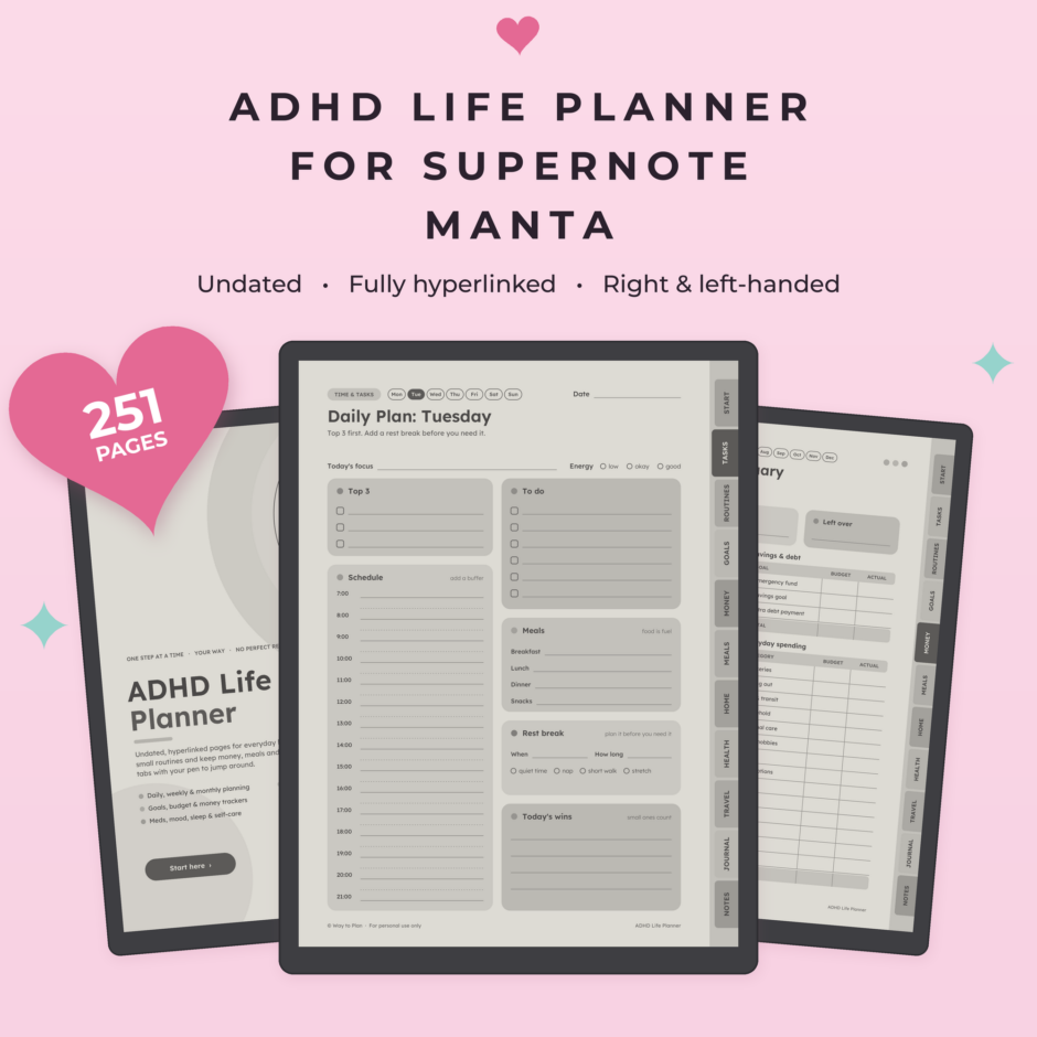 ADHD Life Planner for Supernote Manta – Main