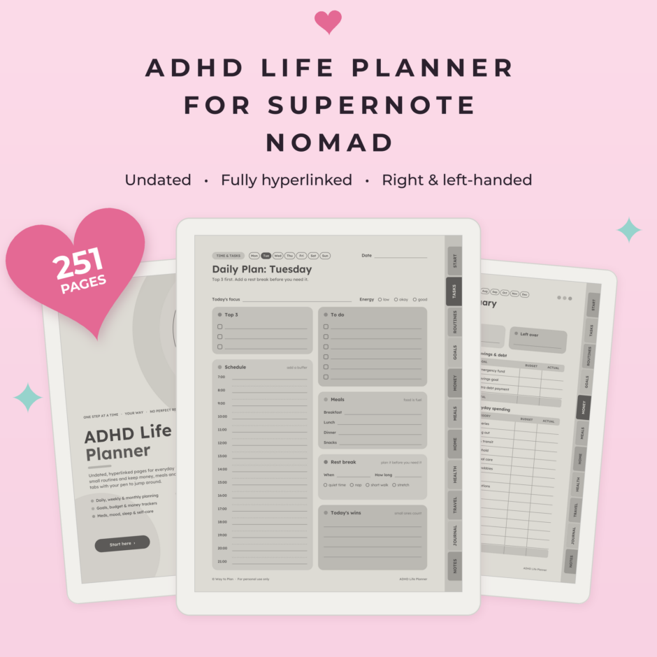 ADHD Life Planner for Supernote Nomad – Main