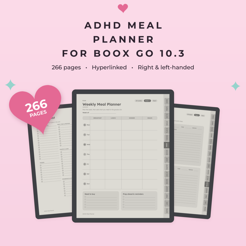 ADHD Meal Planner for Boox Go 10.3