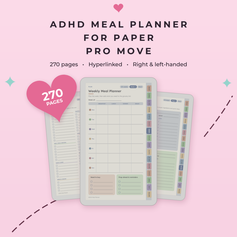 ADHD Meal Planner for reMarkable Paper Pro Move