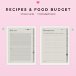 ADHD Meal Planner for Supernote Nomad - Recipes Budget