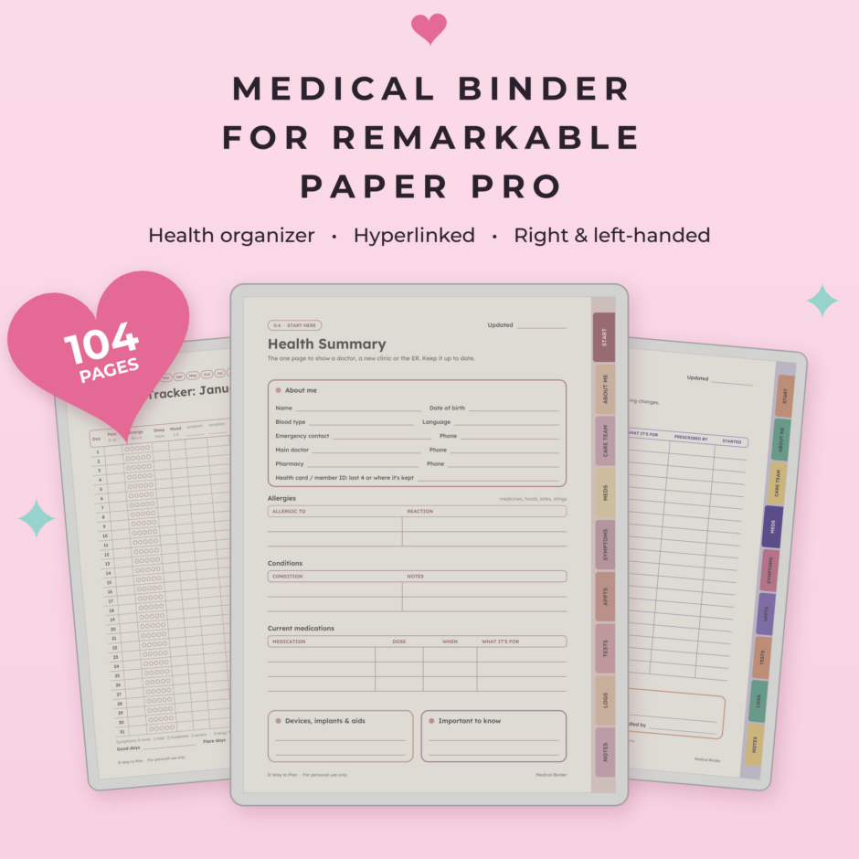 Medical Binder for reMarkable Paper Pro