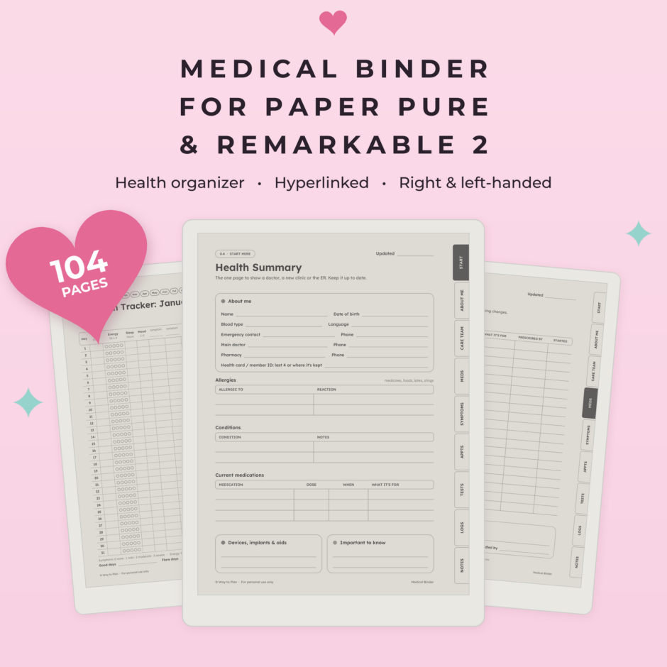 Medical Binder for reMarkable Paper Pure & reMarkable 2