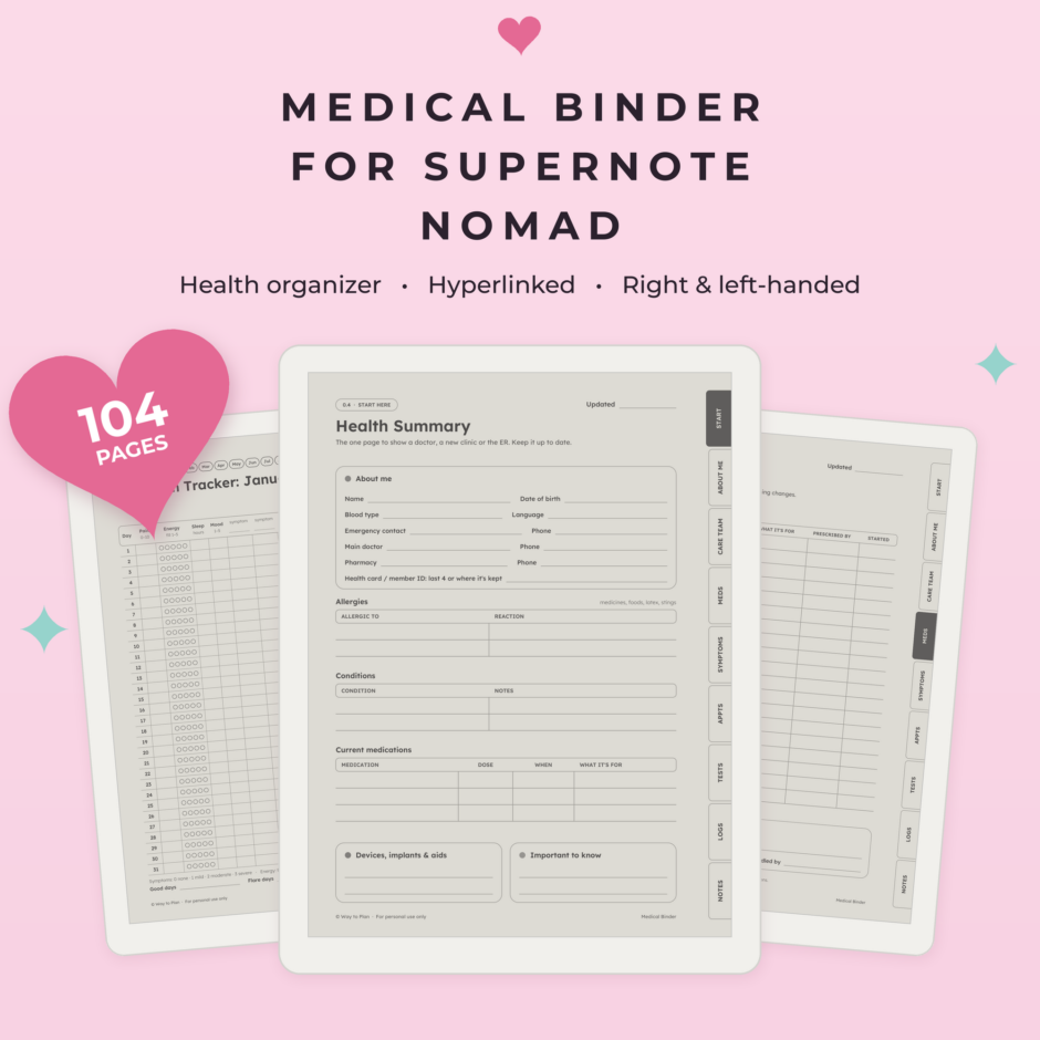 Medical Binder for Supernote Nomad