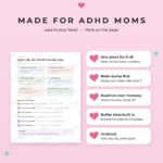 ADHD Mom Planner Printable | Family Command Center, Kids Routine & Chore Charts, Mom Brain Dump + Bonus Digital Planner