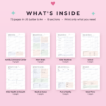 ADHD Mom Planner Printable | Family Command Center, Kids Routine & Chore Charts, Mom Brain Dump + Bonus Digital Planner
