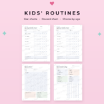 ADHD Mom Planner Printable | Family Command Center, Kids Routine & Chore Charts, Mom Brain Dump + Bonus Digital Planner