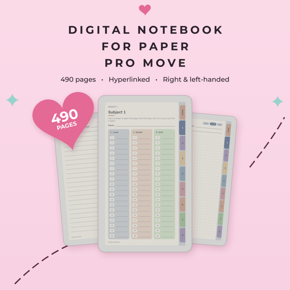 Digital Notebook for reMarkable Paper Pro Move