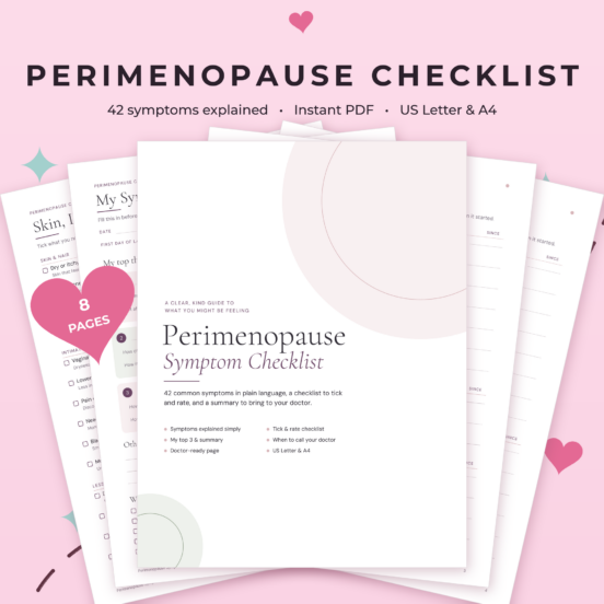 Perimenopause Symptom Checklist | 42 Menopause Symptoms Explained, Printable with Doctor Visit Summary