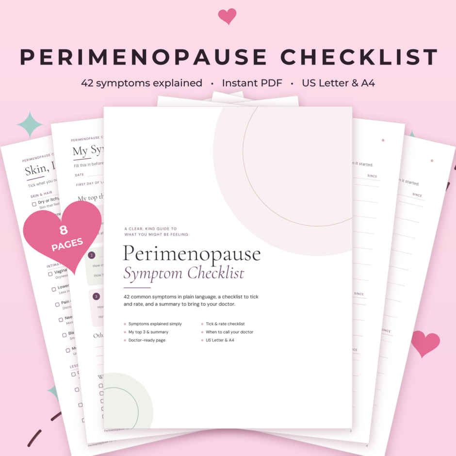 Perimenopause Symptom Checklist Printable