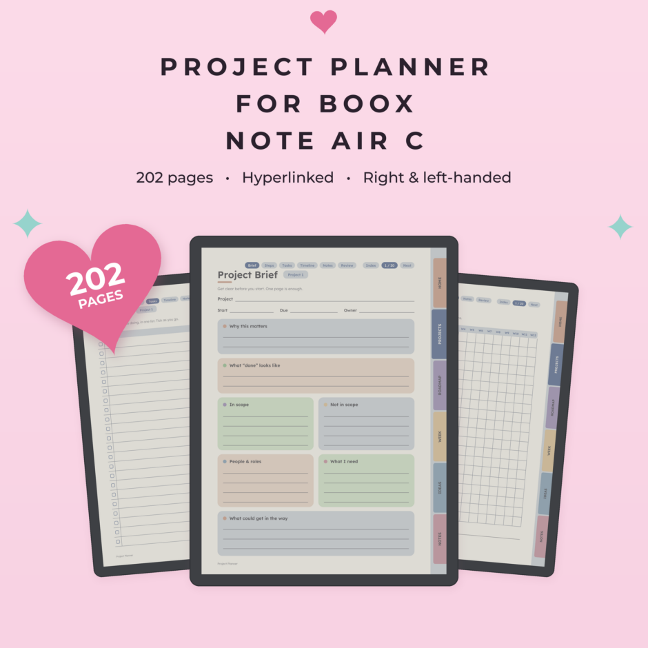 Project Planner for Boox Note Air C