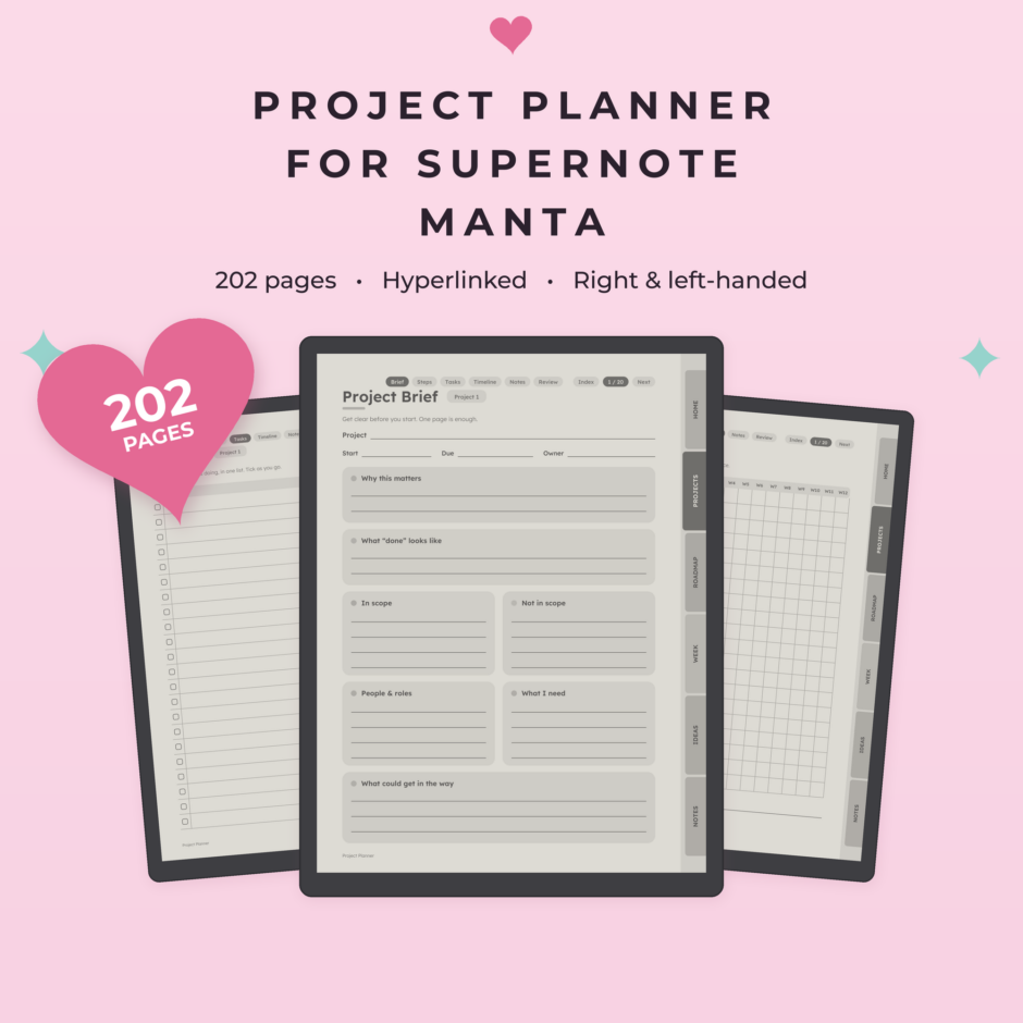 Project Planner for Supernote Manta