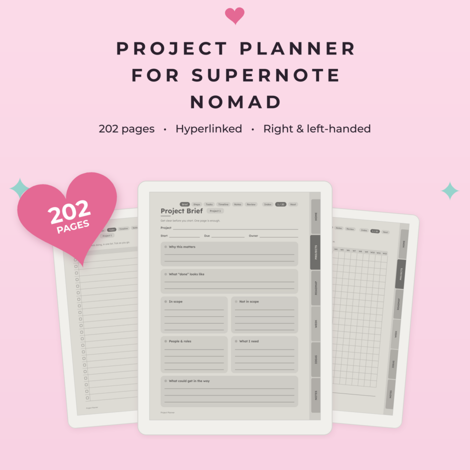 Project Planner for Supernote Nomad - Main